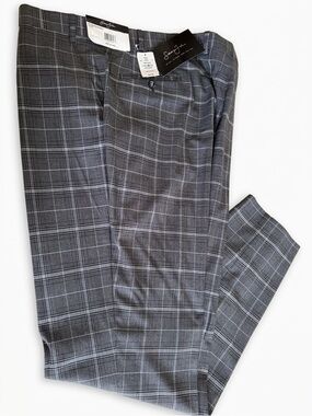 NWT Sean John Gray and Black Plaid Dress Pants